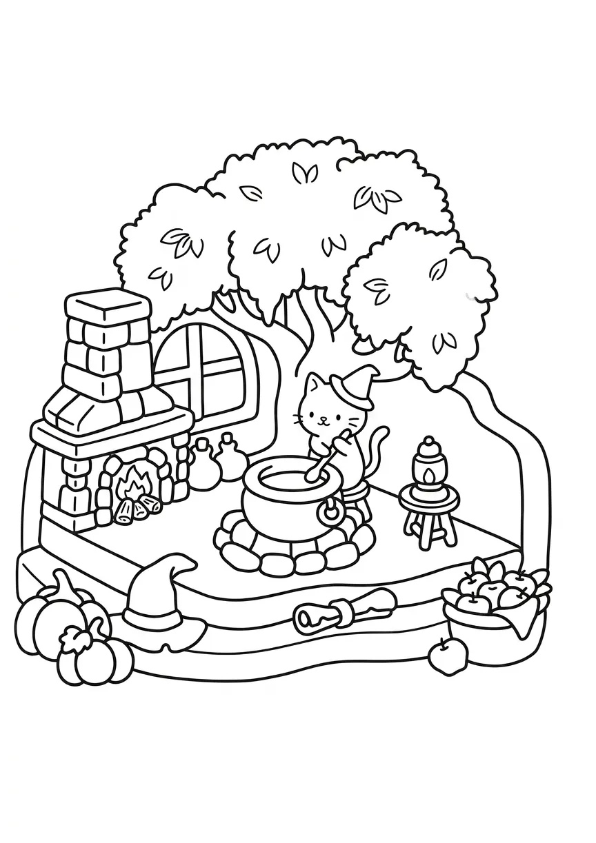 coloriage Boutique Kawaii pour enfant gratuit