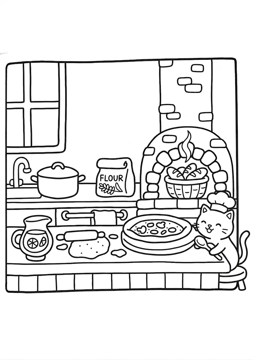 coloriage Boutique Kawaii pour enfant de 8 ans