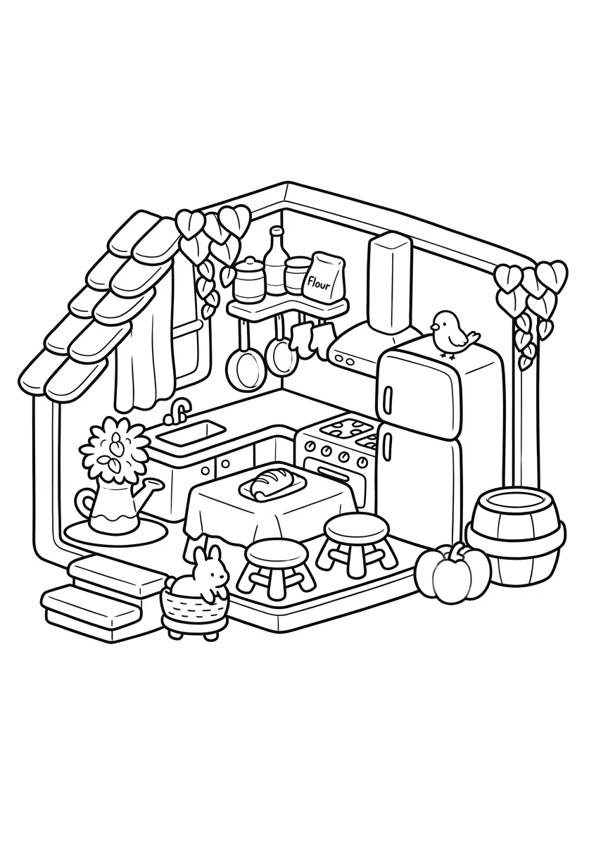 coloriage Boutique Kawaii gratuit à imprimer