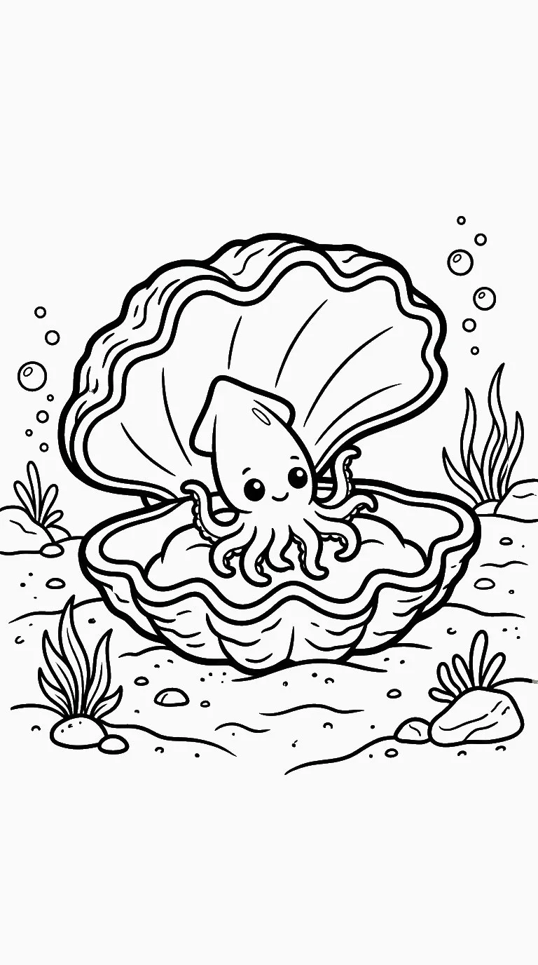 coloriage Calamar à imprimer