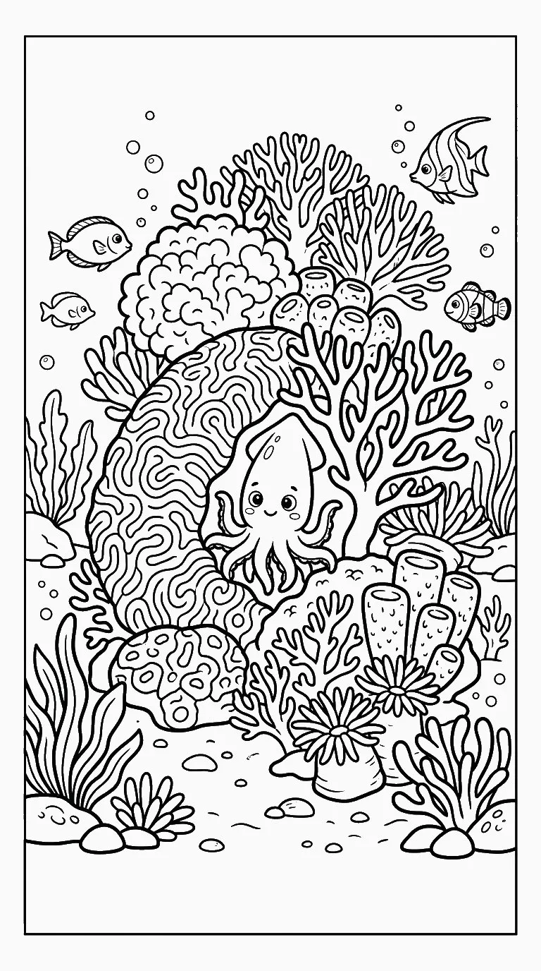 coloriage Calamar et dessin a imprimer