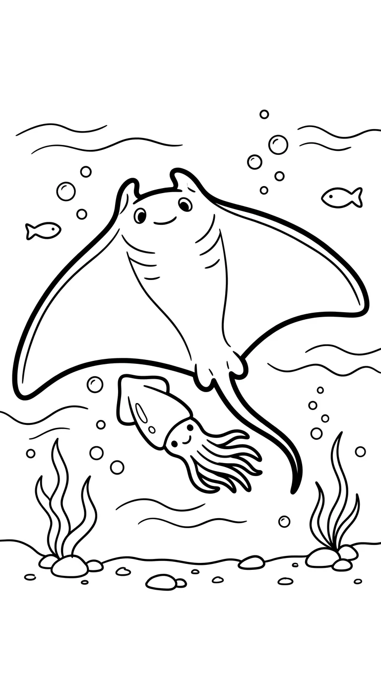 coloriage Calamar à imprimer 1