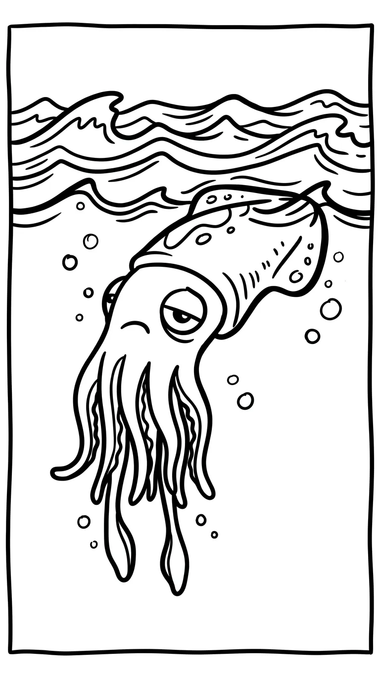 coloriage Calamar à imprimer a4