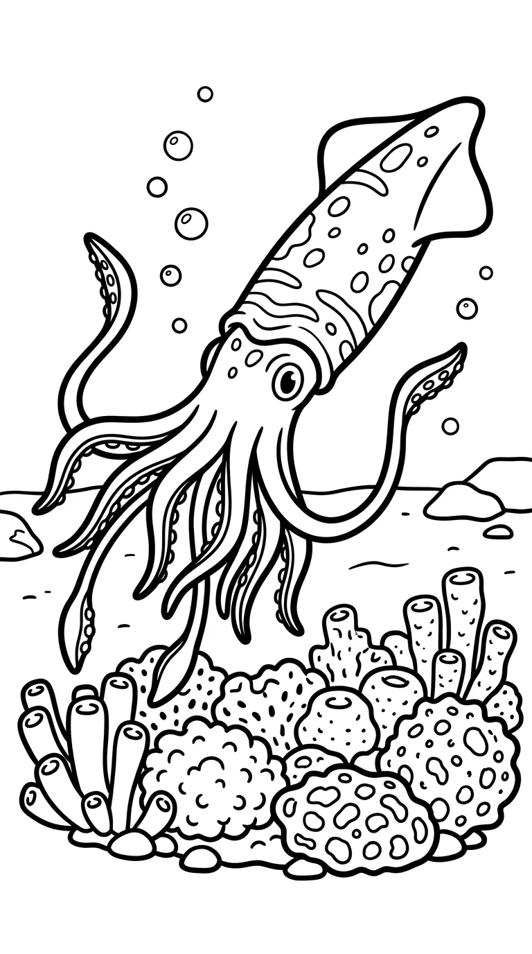 coloriage Calamar gratuit