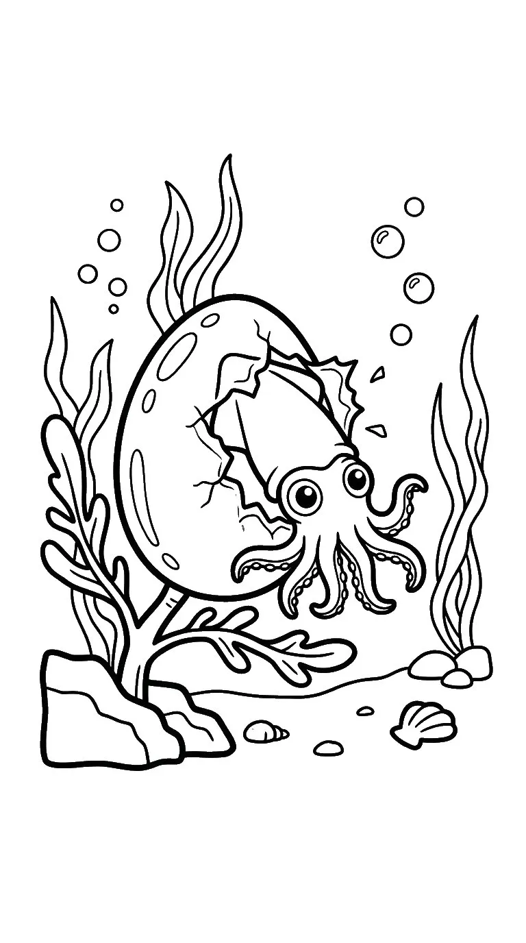 coloriage Calamar en ligne