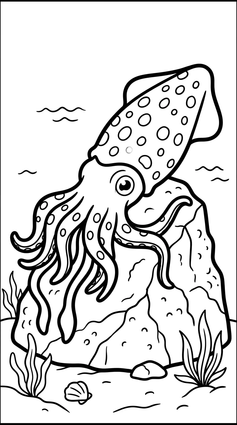 coloriage Calamar gratuit a imprimer