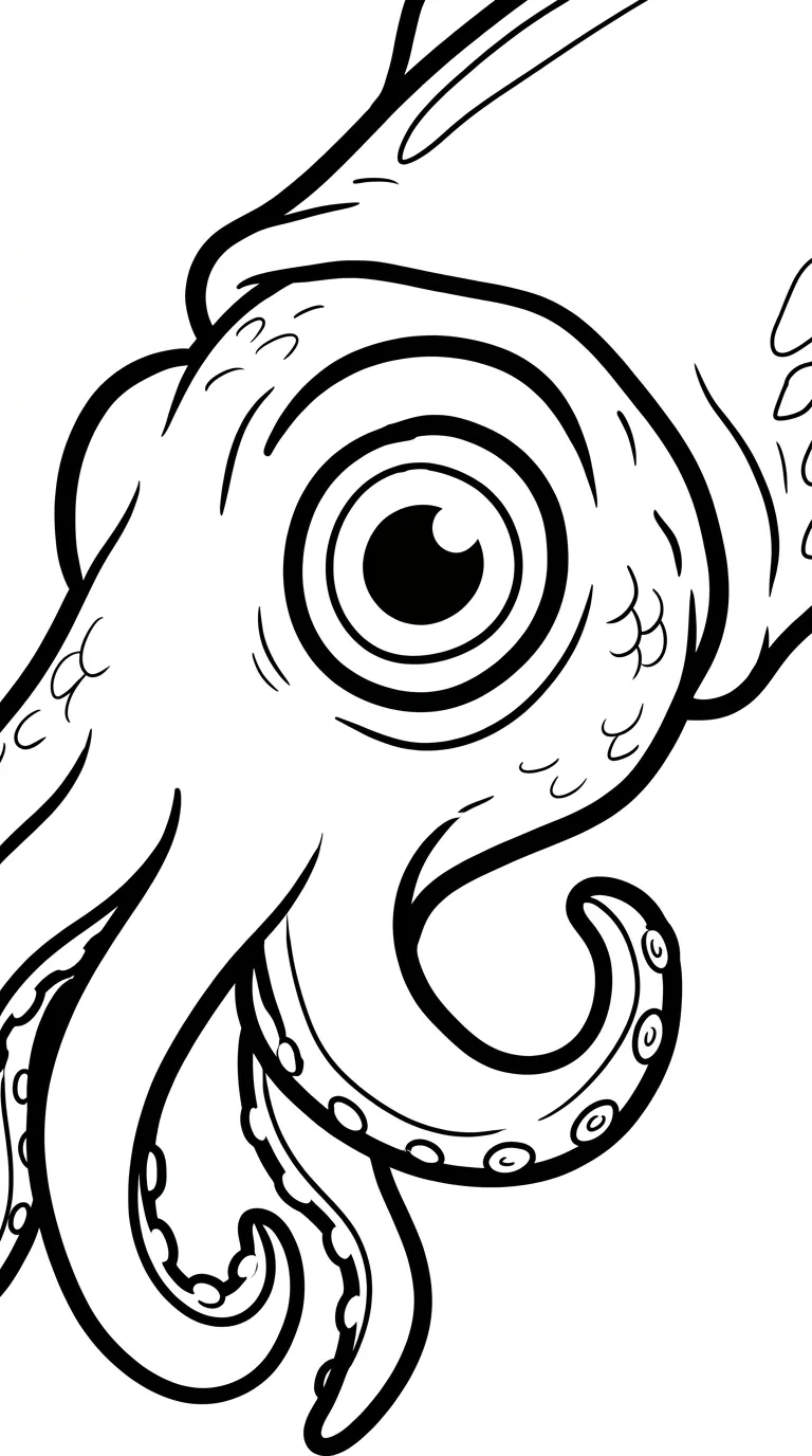 coloriage Calamar pour enfant de 3 ans 1
