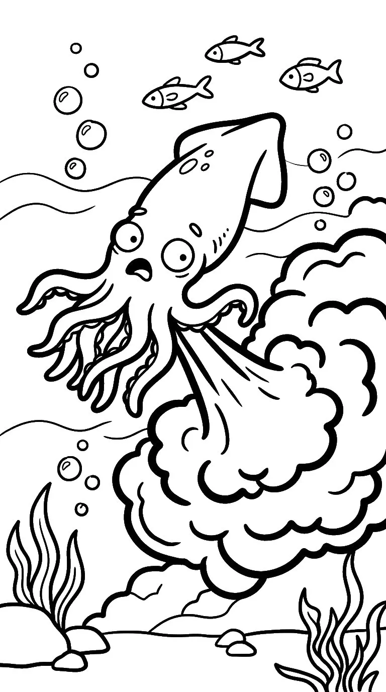 coloriage Calamar a dessiner et imprimer