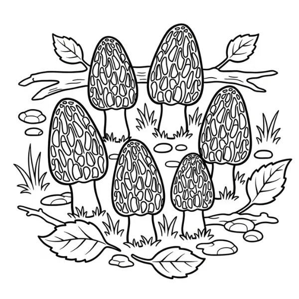 Coloriage Champignon Morille
