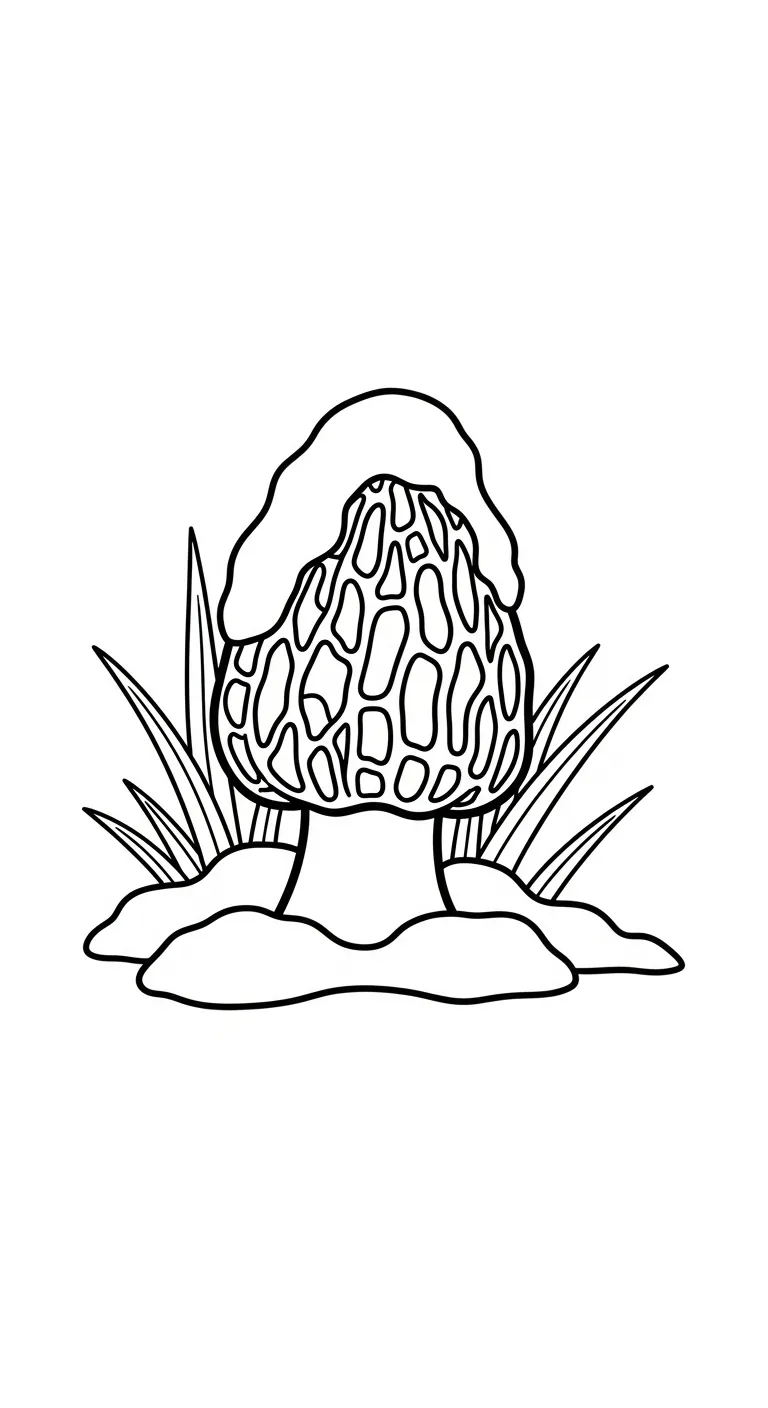 imprimer coloriage Champignon Morille pour enfant