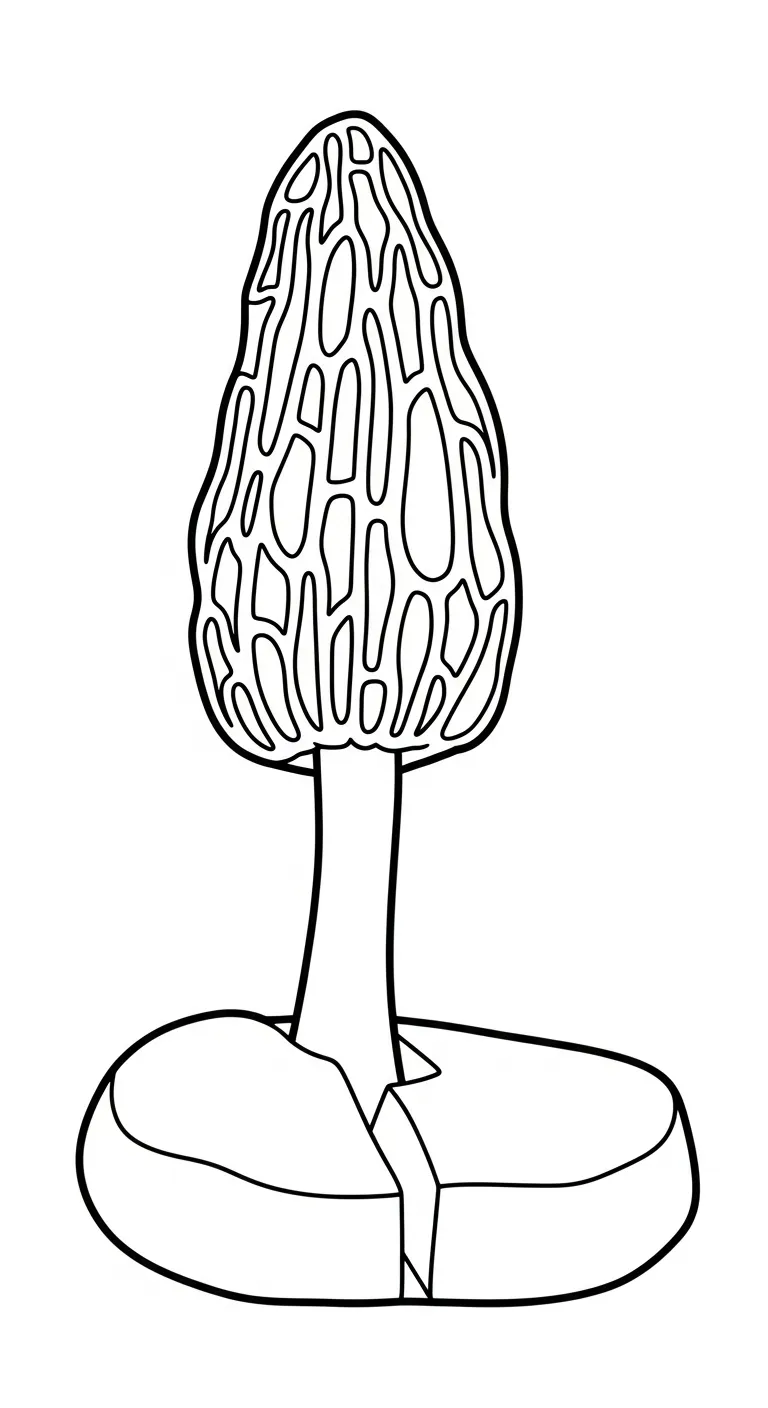 coloriage Champignon Morille a colorier en ligne gratuitement