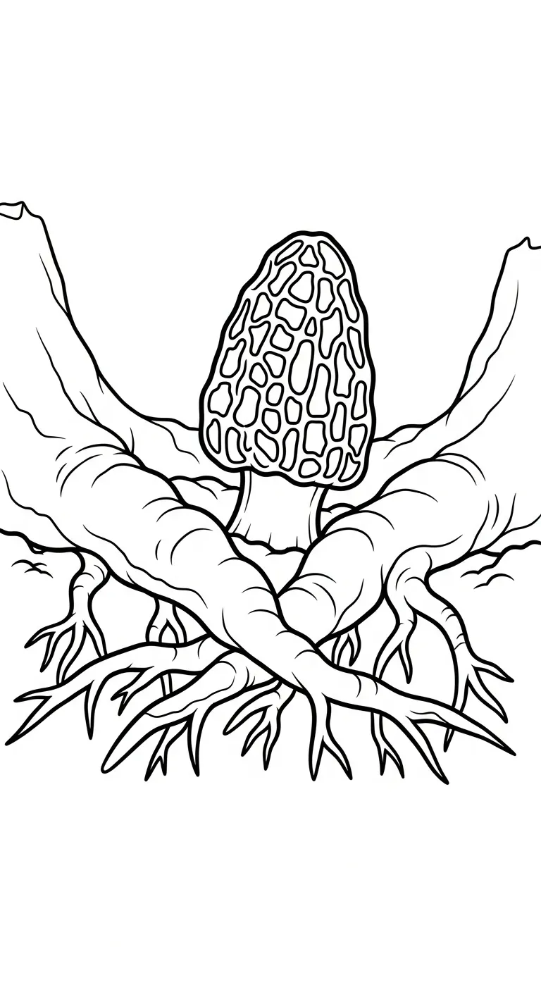 coloriage Champignon Morille de pour enfants