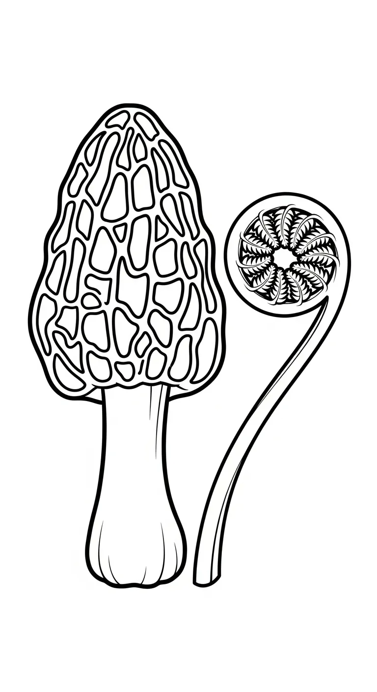 coloriage Champignon Morille de pour enfants 1