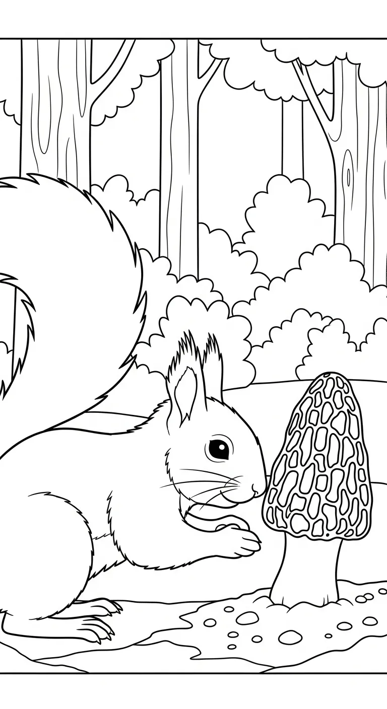 coloriage Champignon Morille à imprimer gratuitement