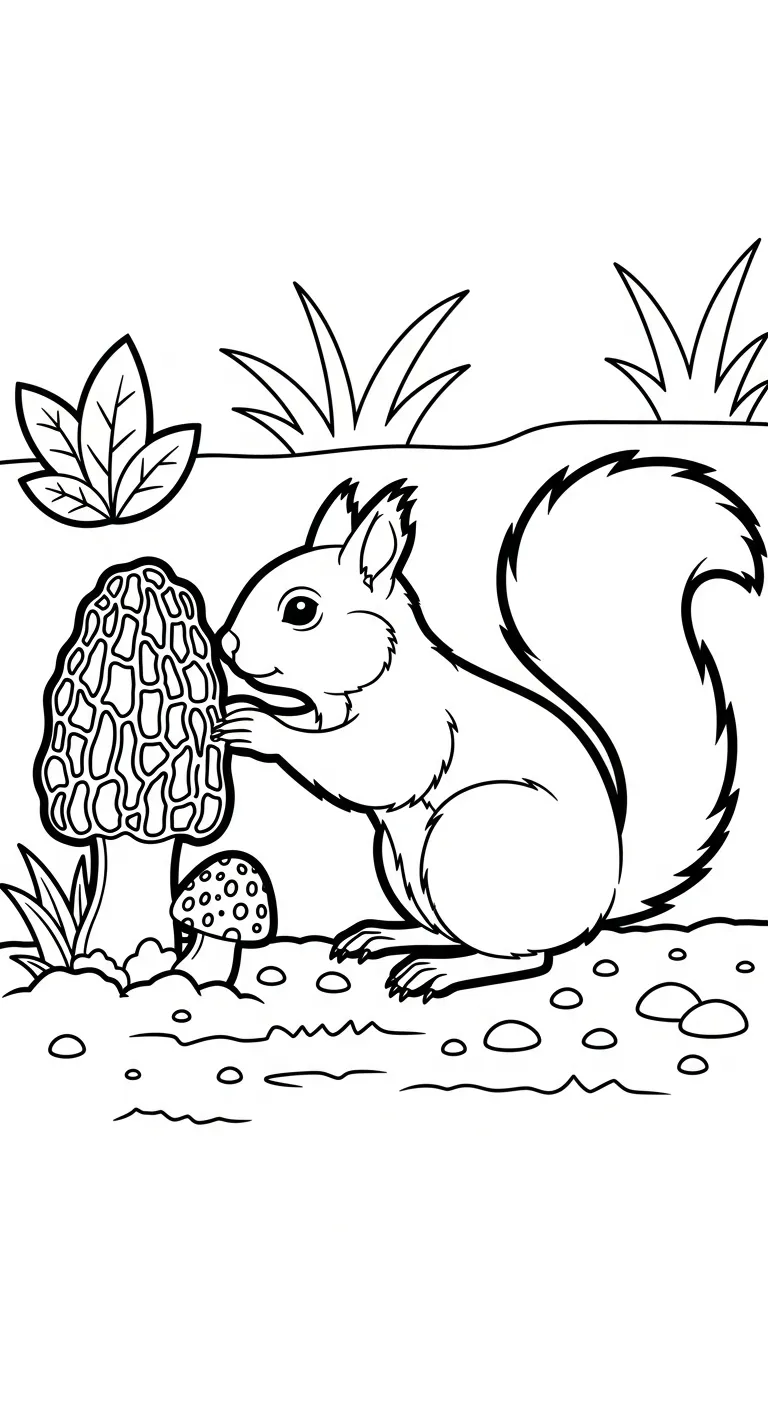 coloriage Champignon Morille à imprimer pour enfant de 2 ans