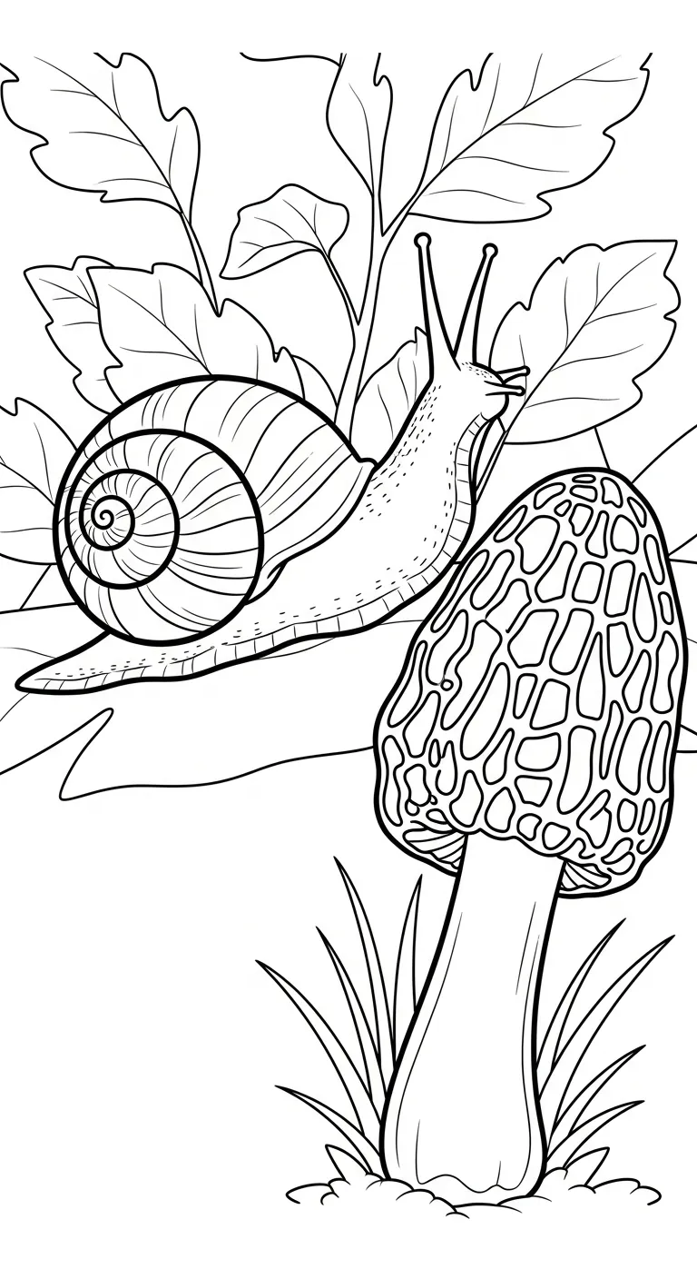 coloriage Champignon Morille pour enfant de 2 ans 1