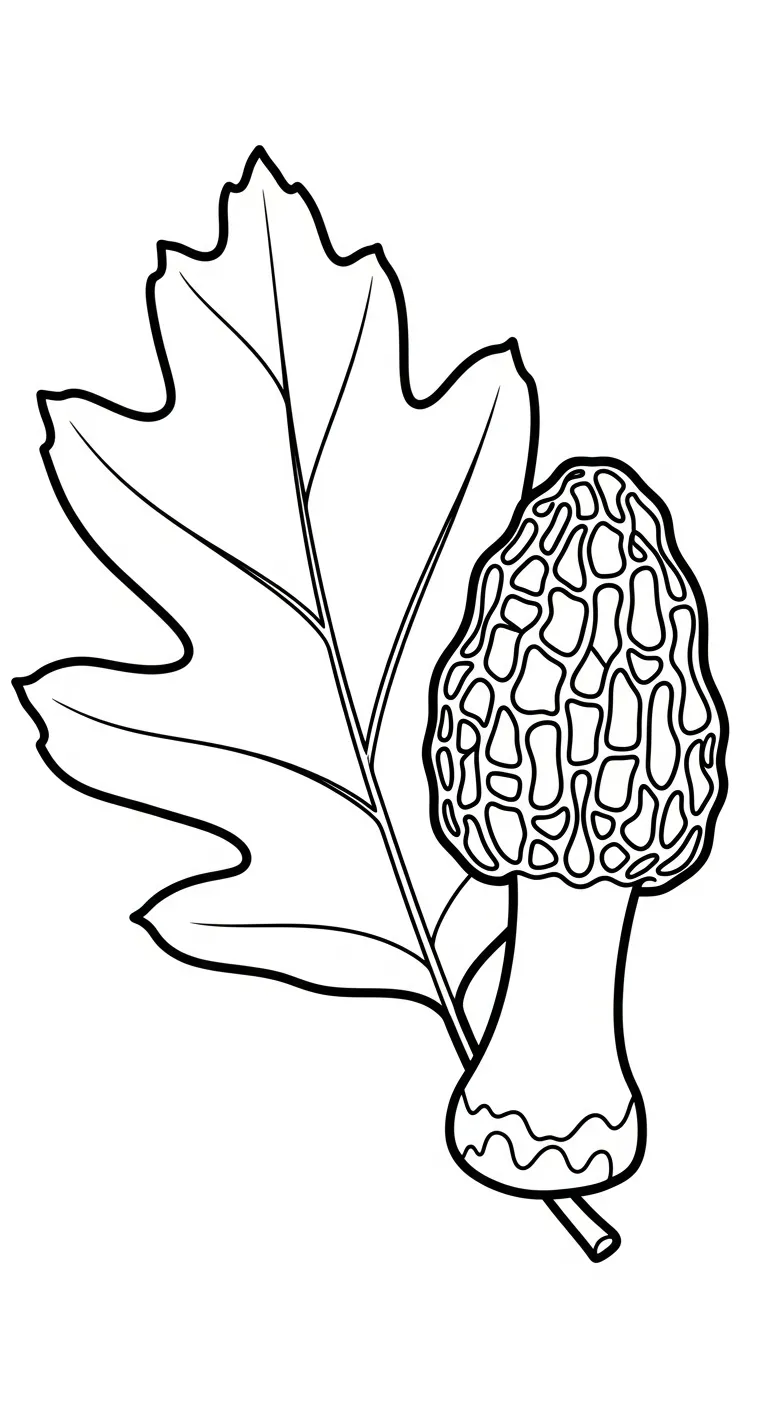 coloriage Champignon Morille a telecharger