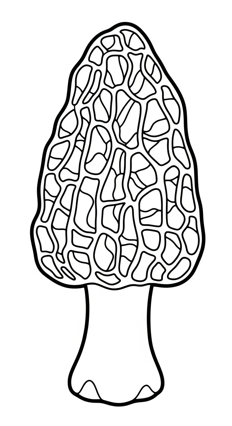 coloriage Champignon Morille a dessiner et imprimer