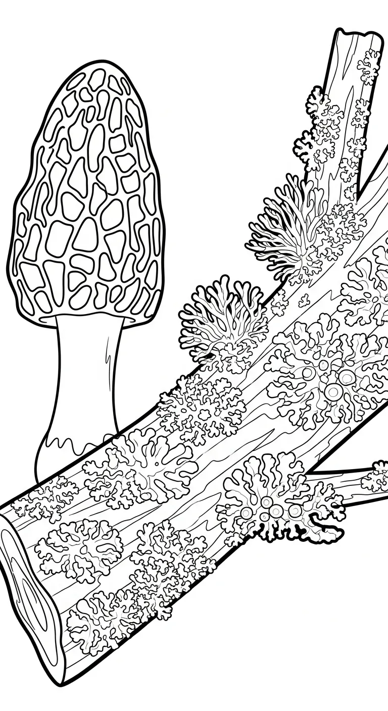 coloriage Champignon Morille pour enfants