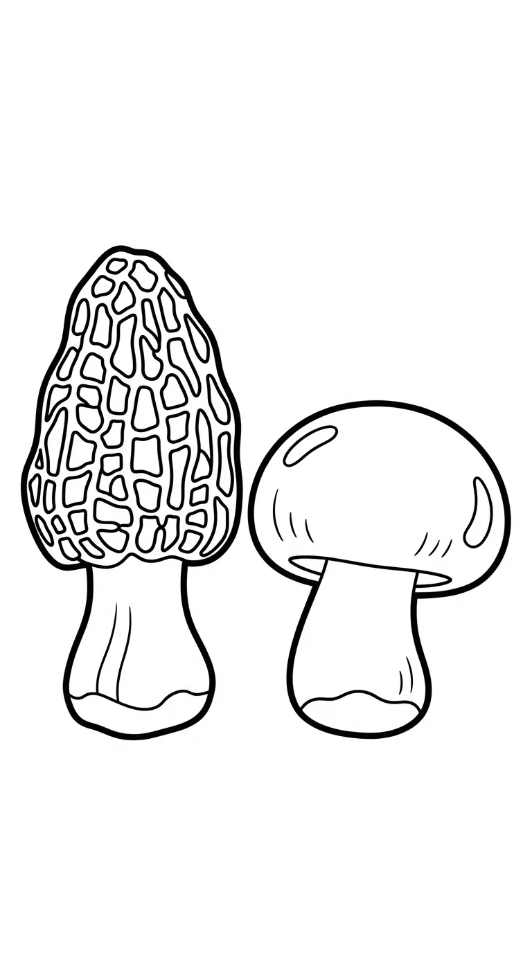 coloriage Champignon Morille pour primaire