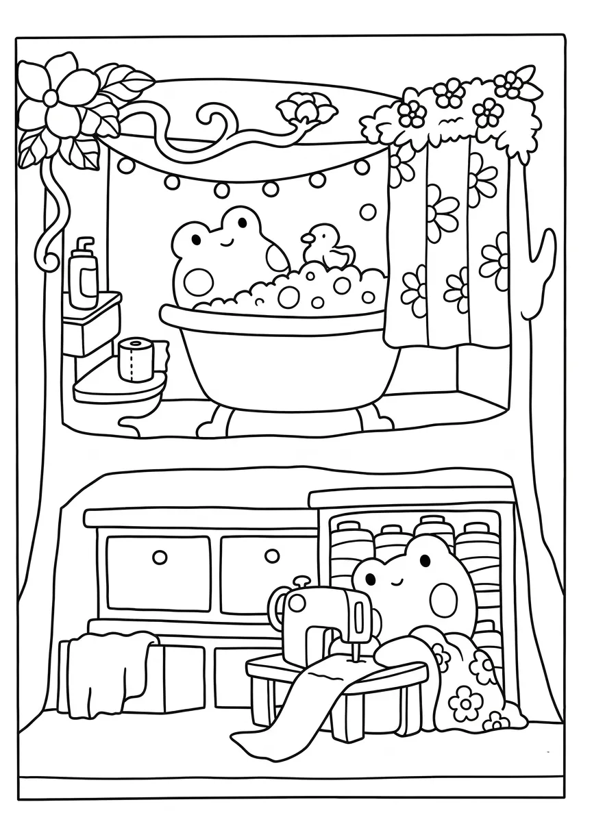 coloriage Cozy Spaces pour enfant de à imprimer