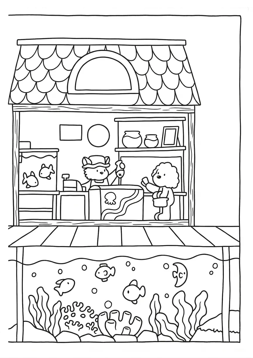 coloriage Cozy Spaces pour enfant de 5 ans
