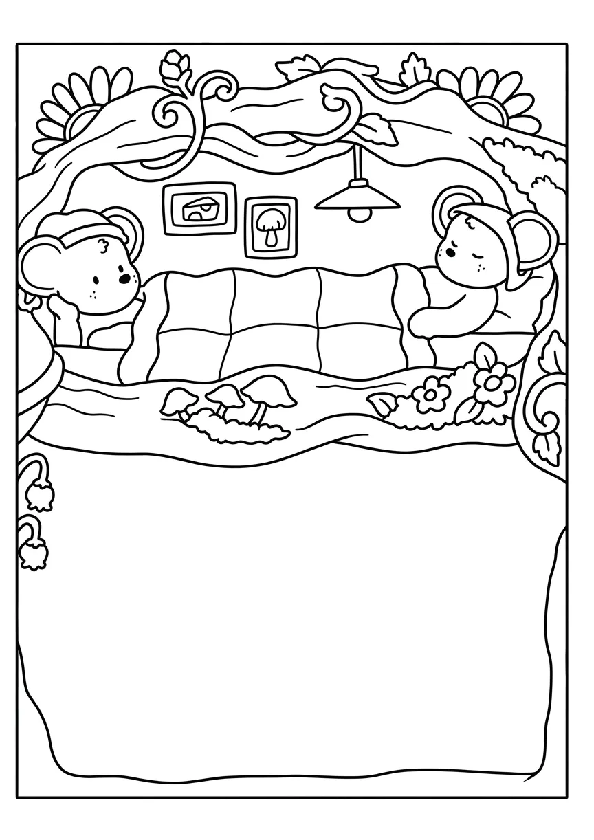 coloriage Cozy Spaces et dessin a imprimer