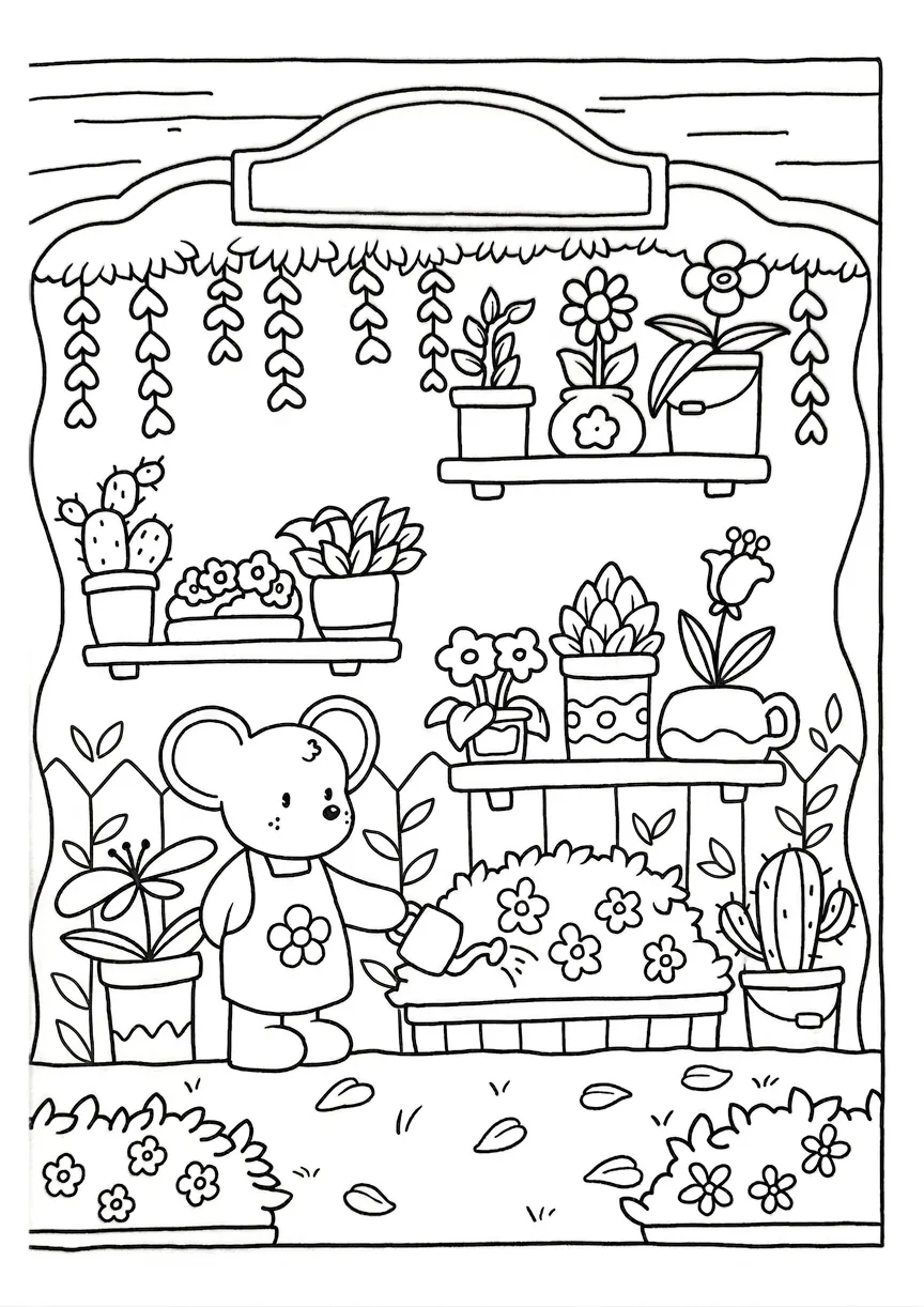 coloriage Cozy Spaces à imprimer gratuit