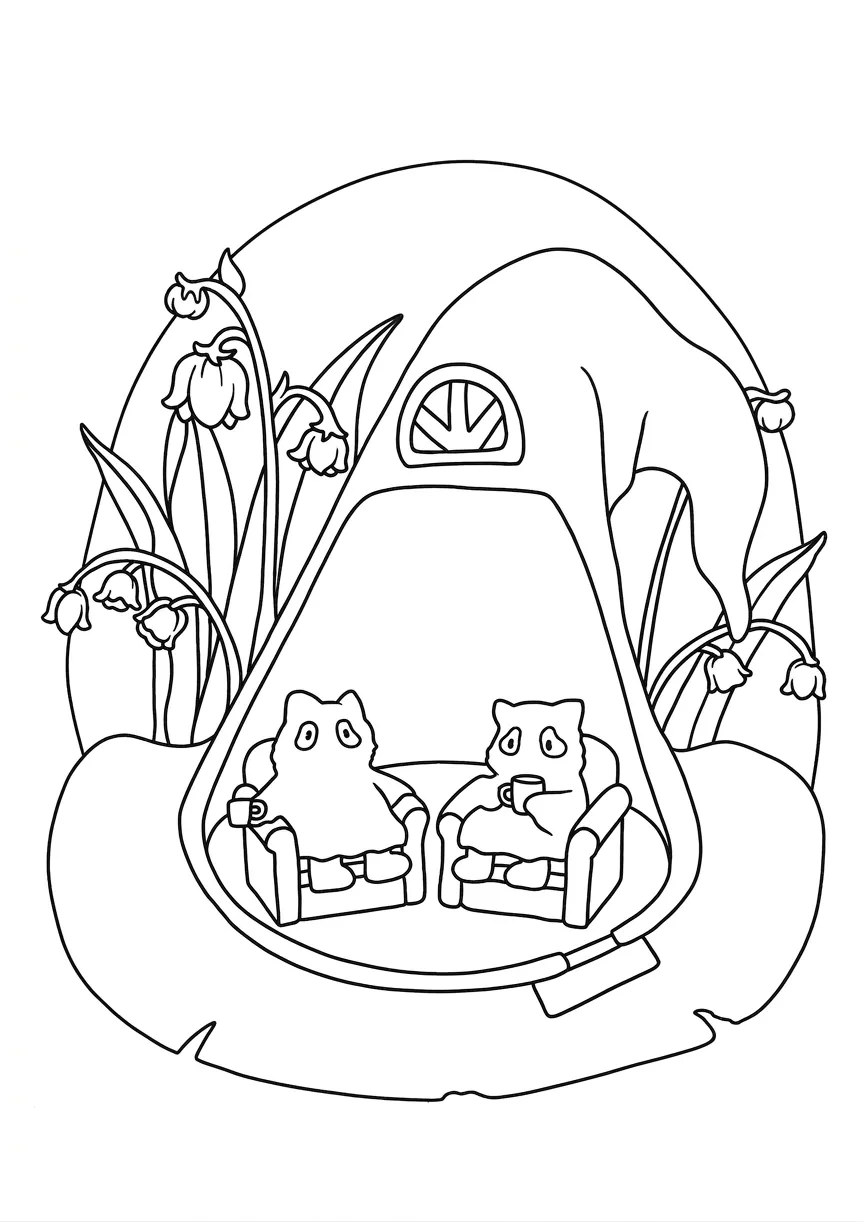 coloriage Cozy Spaces en ligne pour enfant