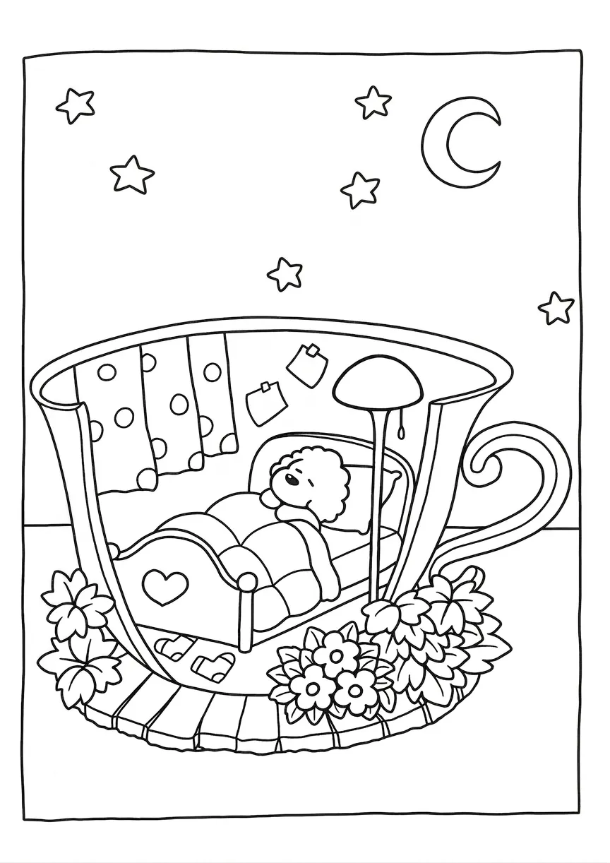 coloriage Cozy Spaces à imprimer gratuitement