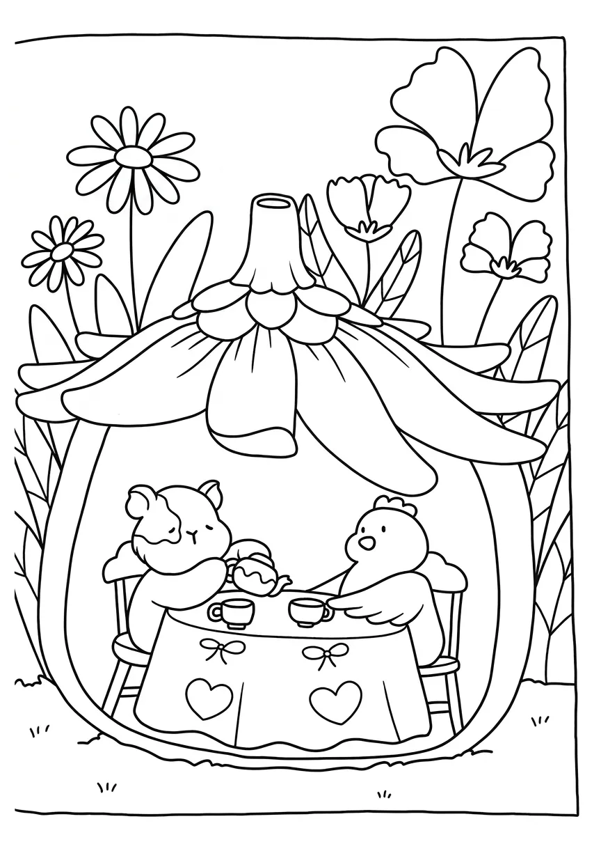 coloriage Cozy Spaces pour enfant de 4 ans