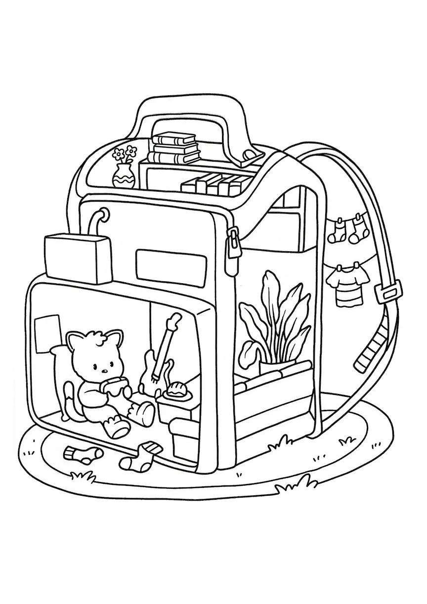 coloriage Cozy Spaces pour enfant gratuit