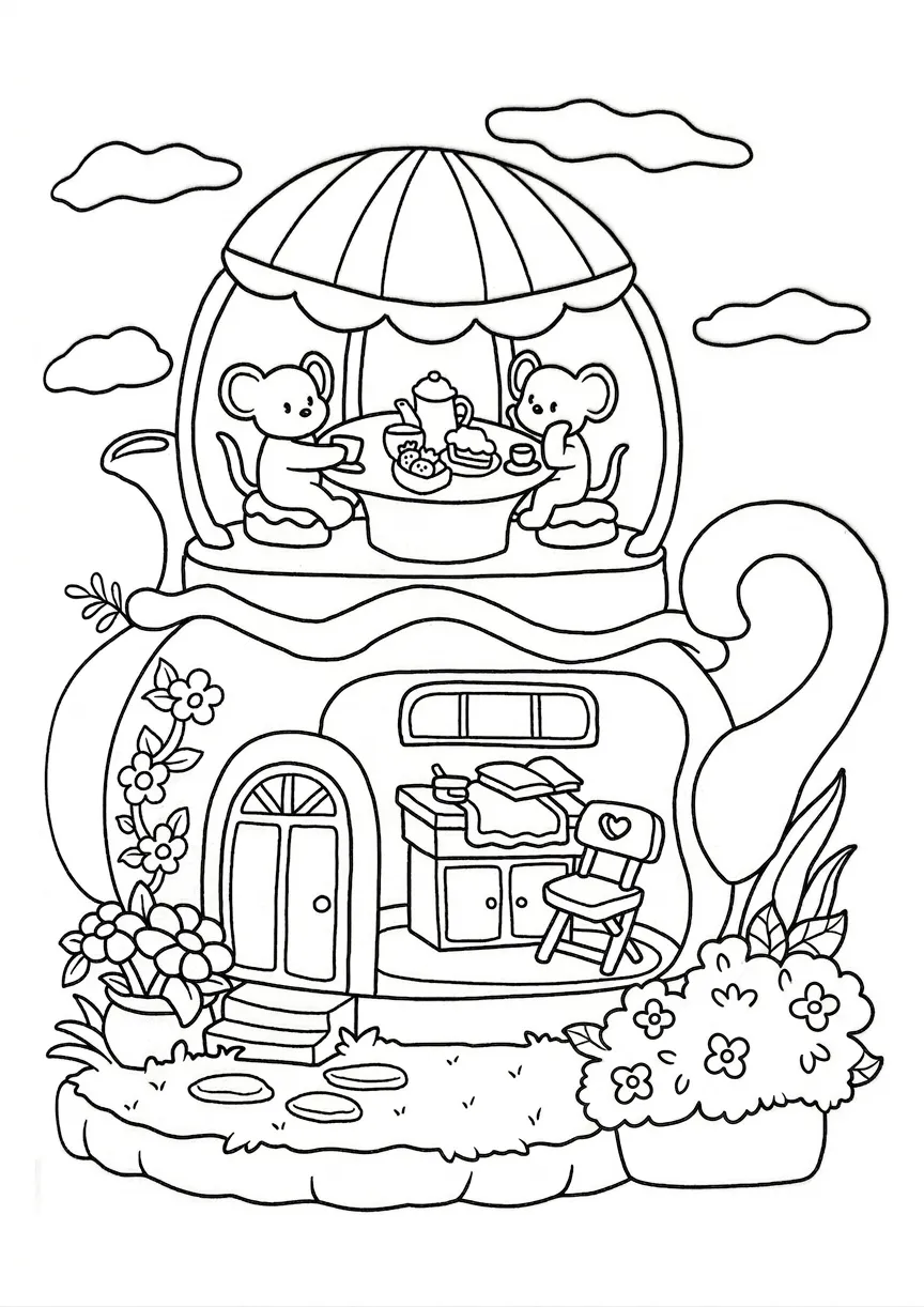 coloriage Cozy Spaces à imprimer a4