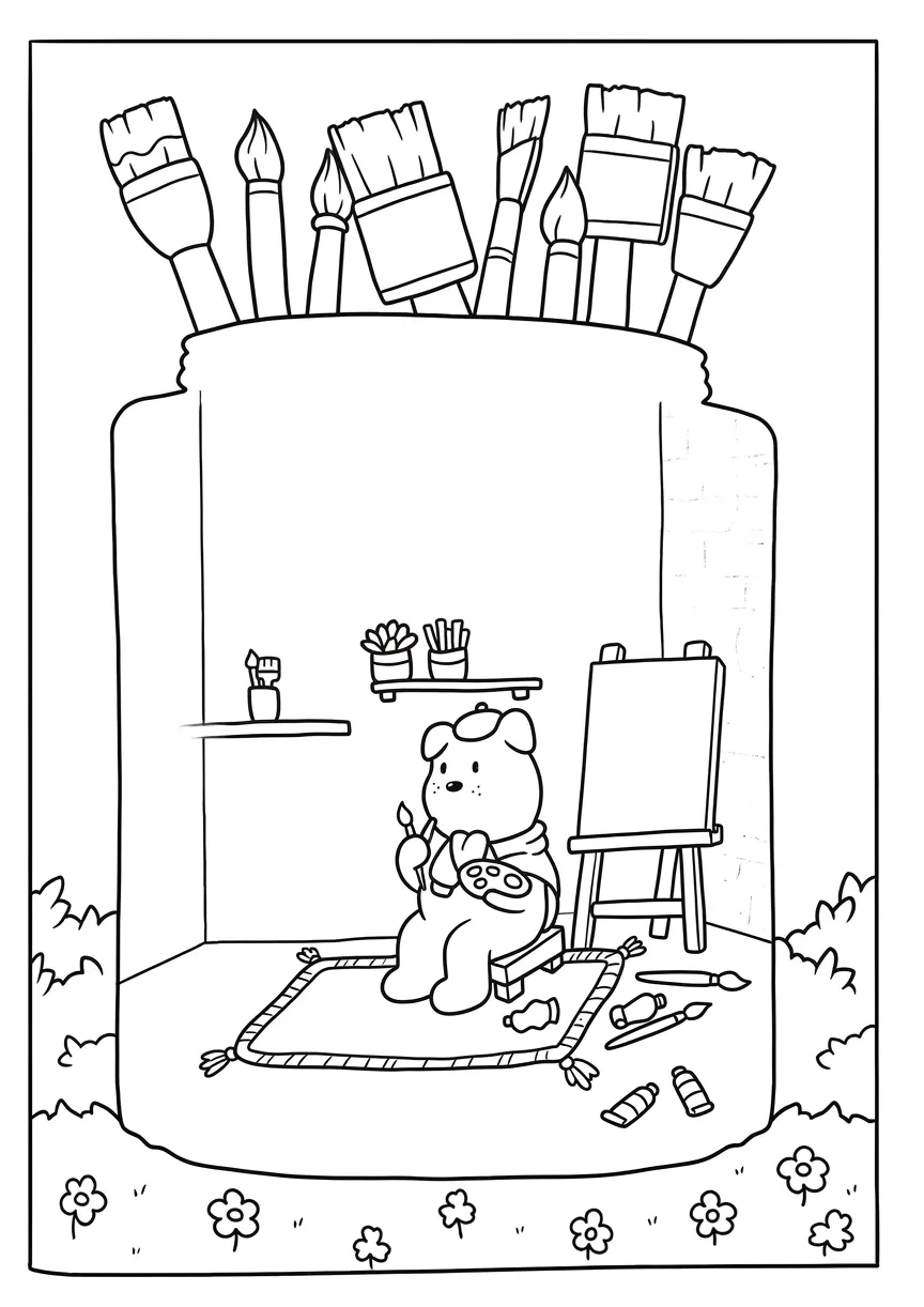 coloriage Cozy Spaces à imprimer pour enfants 1