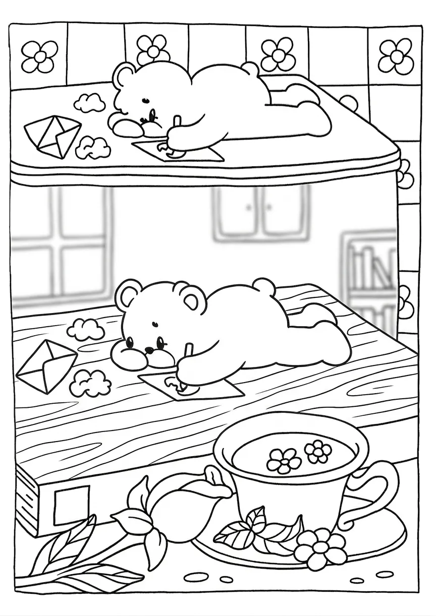 imprimer coloriage Cozy Spaces pour enfant