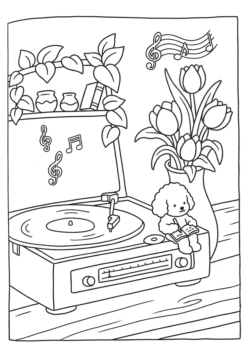 coloriage Cozy Spaces à imprimer pour enfant de 12 ans