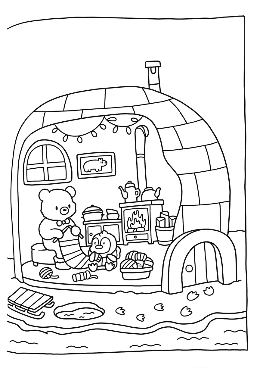 coloriage Cozy Spaces à imprimer gratuit 2