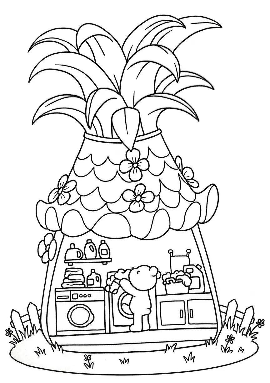 coloriage Cozy Spaces gratuit a imprimer