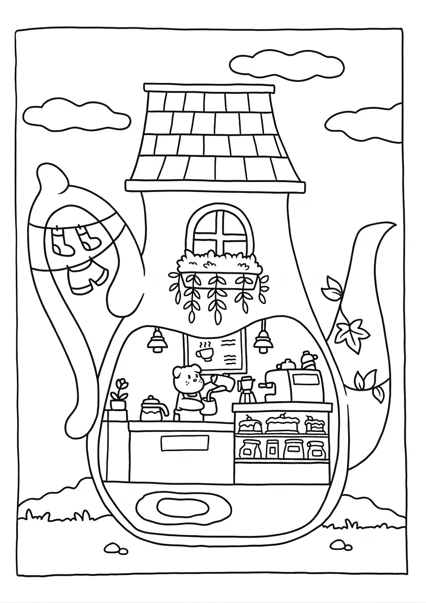 coloriage Cozy Spaces et dessins