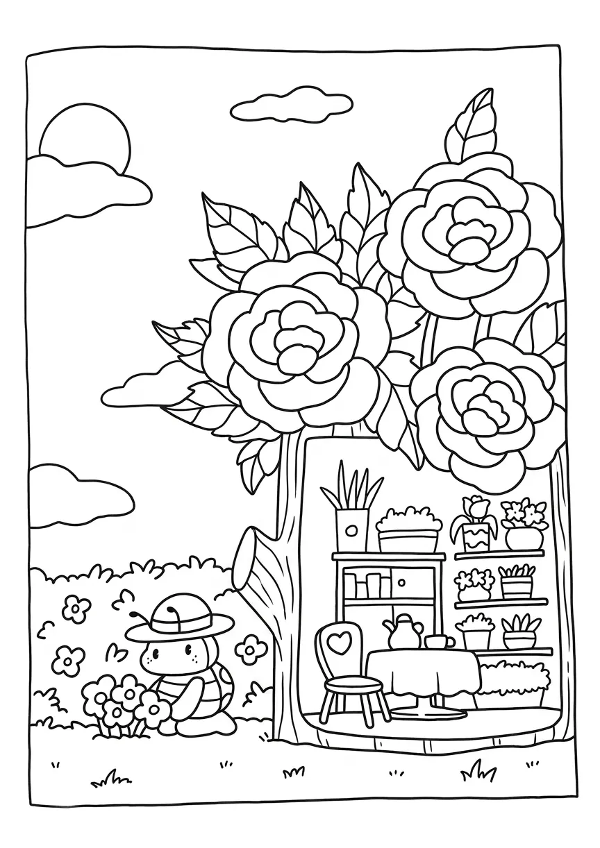imprimer coloriage Cozy Spaces pour enfant 1