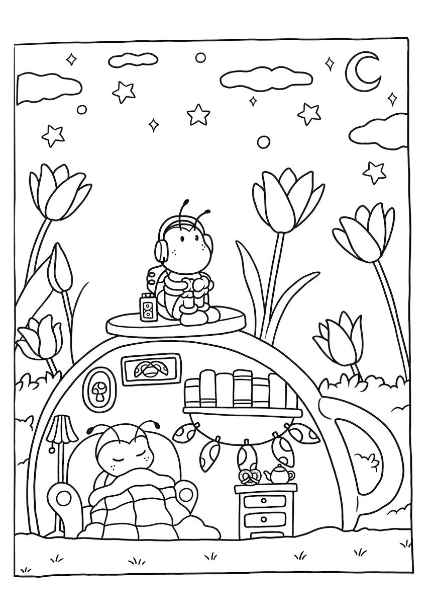 coloriage Cozy Spaces a colorier en ligne