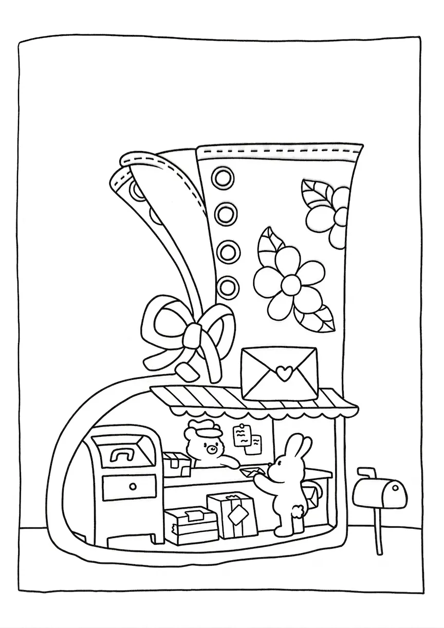 coloriage Cozy Spaces d'enfant a imprimer 1