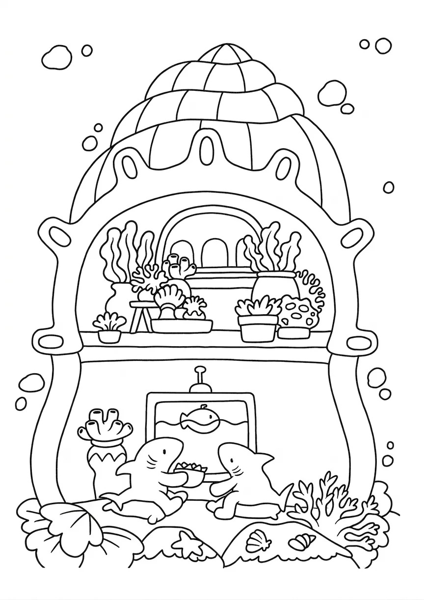 coloriage Cozy Spaces pour enfant a imprimer gratuit