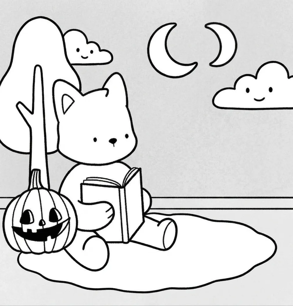 coloriage Creepy Friends pour primaire
