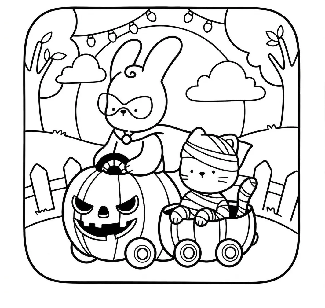 coloriage Creepy Friends pour enfant de 10 ans
