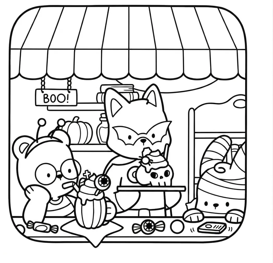 image pour coloriage Creepy Friends enfant