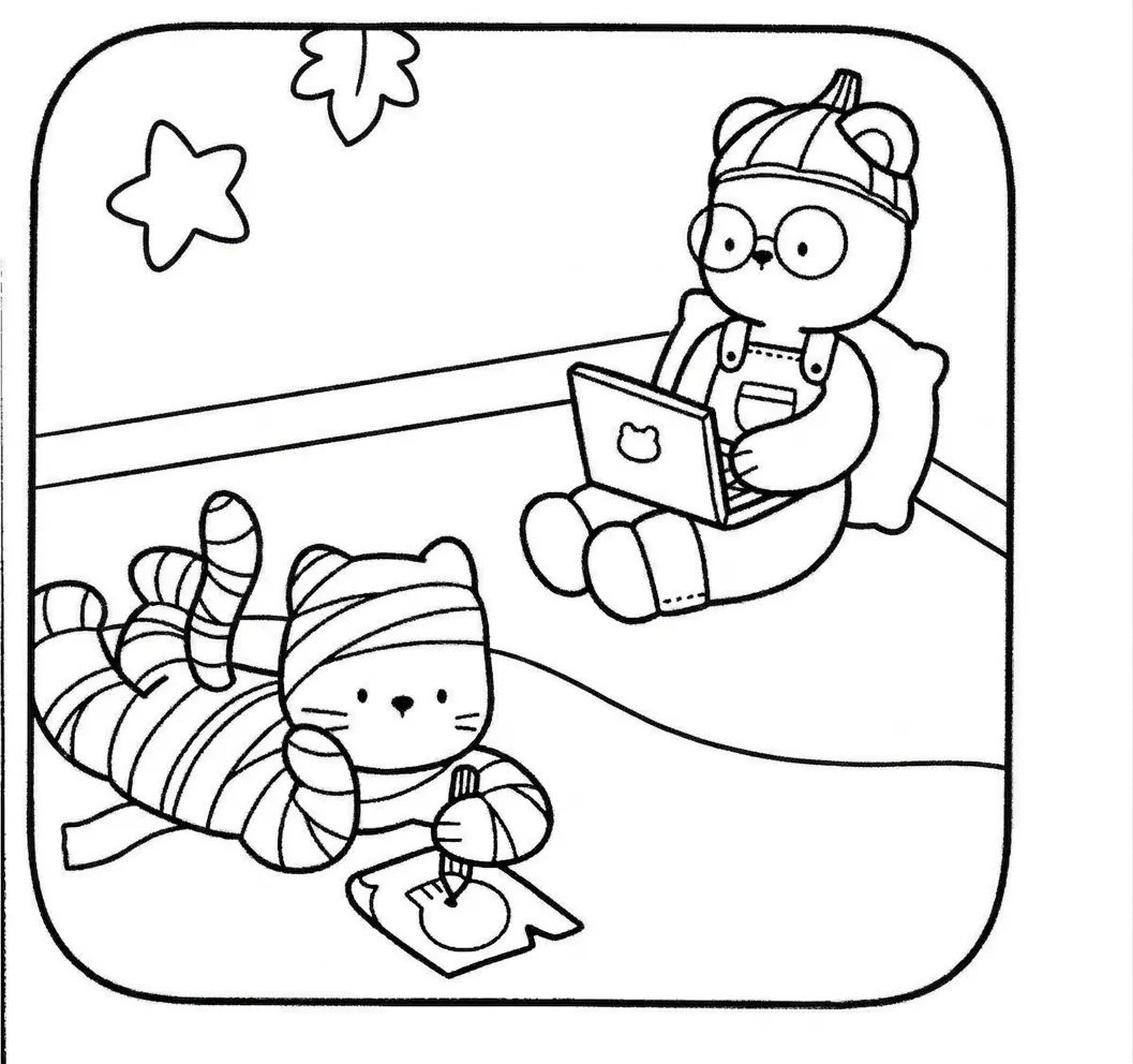coloriage Creepy Friends pour enfants à imprimer