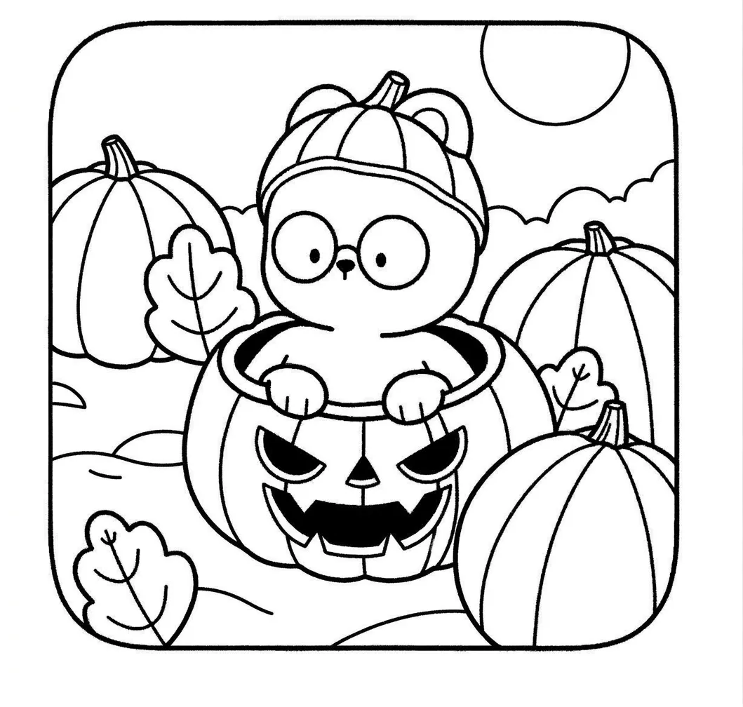 coloriage Creepy Friends pour enfant de 3 ans