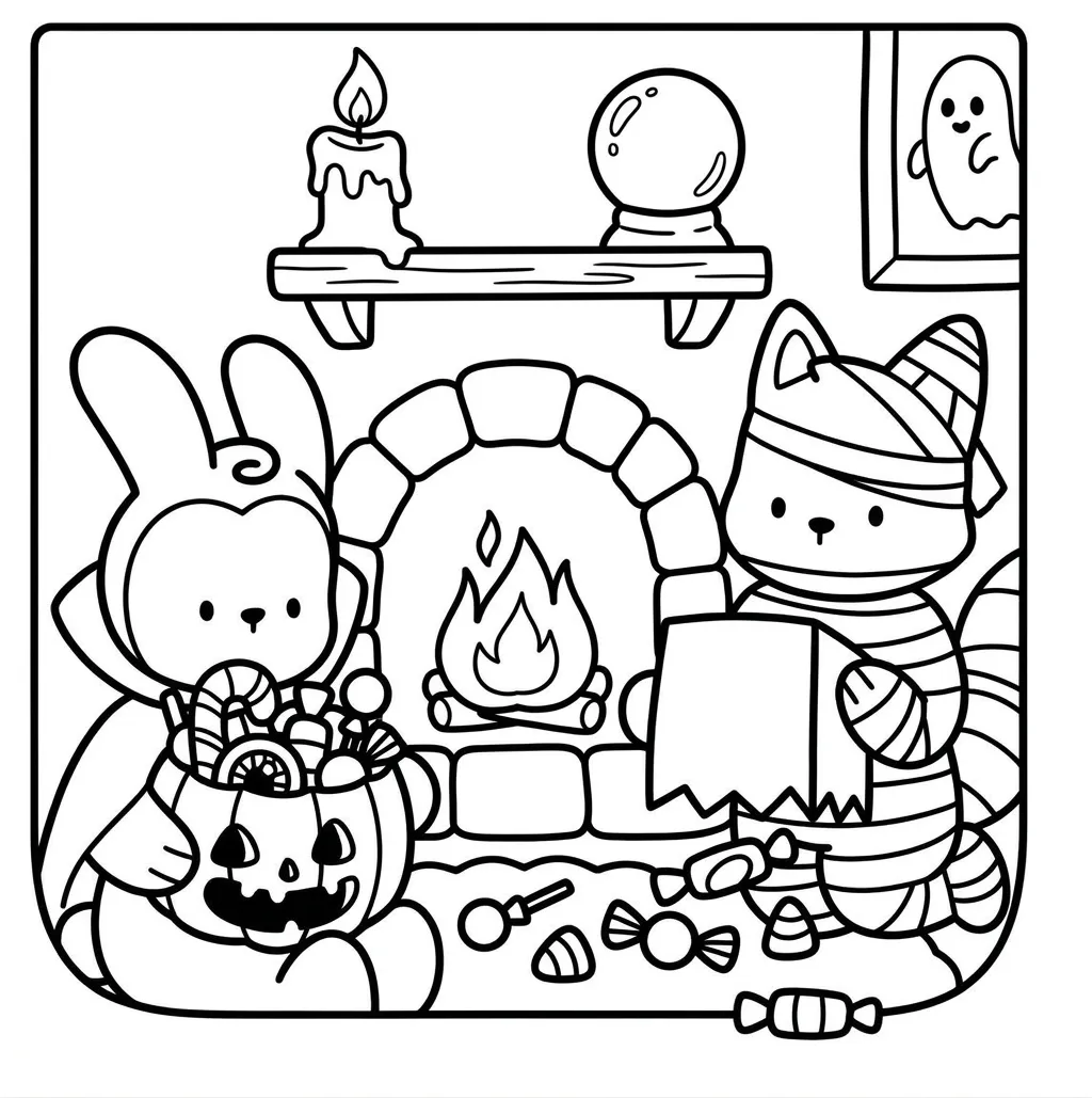 coloriage Creepy Friends à imprimer 1