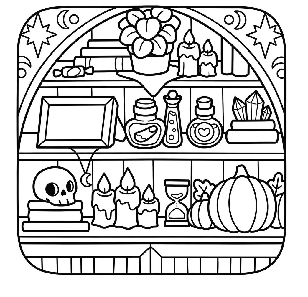 coloriage Creepy Friends d'enfant a imprimer
